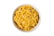 Bowl of Macaroni and Cheese Overhead
