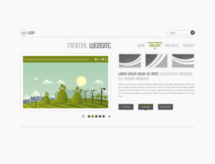 Wall Mural - eco simple website template, minimalistic design.