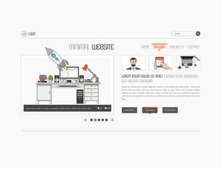 Wall Mural - simple website template, minimalistic design.