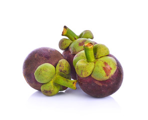 Wall Mural - mangosteen isolated on white background