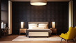 Simple and Luxury Bedroom hotel / 3D rendering interior