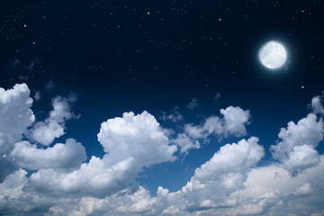 Poster - beautiful background, nightly sky with full moon