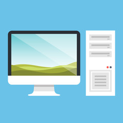 Wall Mural - vector personal computer. pc vector illustration