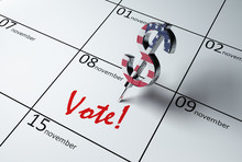 3D Illustration Of A Calendar Showing The Day Of Elections In USA 2016 6