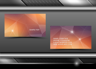 Poster - Vector abstract creative business cards with triangles and lines (set template)