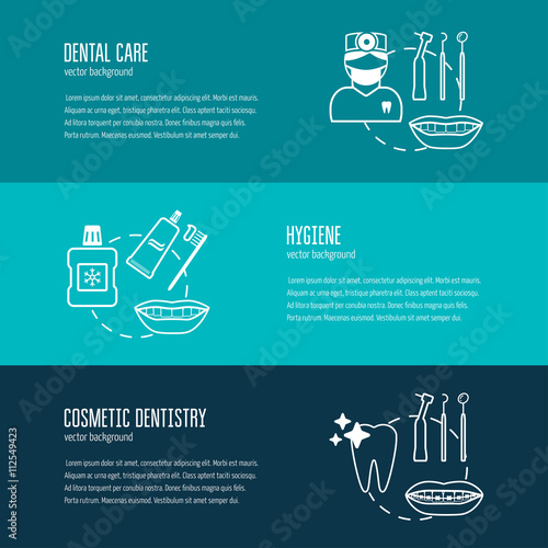 Horizontal Banners Flyers For Dental Clinic Modern Linear