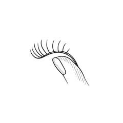 Poster - False eyelashes sketch icon.