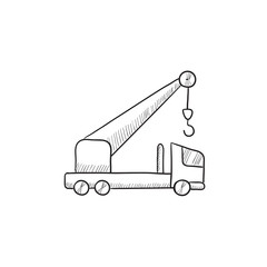 Canvas Print - Mobile crane sketch icon.