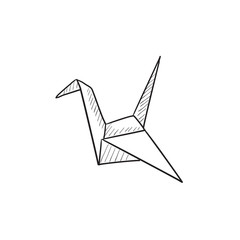 Wall Mural - Origami bird sketch icon