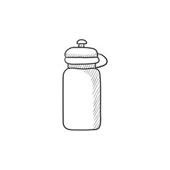 Wall Mural - Sport water bottle sketch icon.