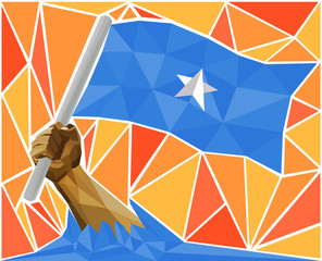 Arm Raising The National Flag Of Somalia