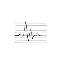 Canvas Print - Heart beat cardiogram sketch icon.