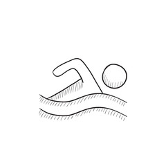 Poster - Swimmer sketch icon