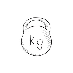 Sticker - Kettlebell sketch icon.