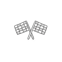 Wall Mural - Two checkered flags sketch icon