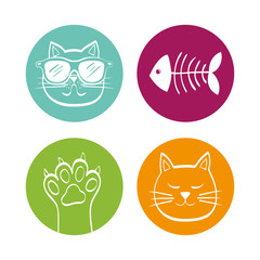 Wall Mural - cat design. animal concept. flat illustration , vector