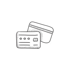 Sticker - Credit card sketch icon.