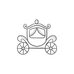 Sticker - Wedding carriage sketch icon