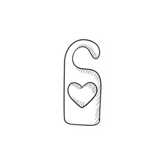 Sticker - Door tag with heart sketch icon