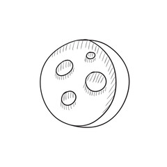 Poster - Moon surface with cheese holes sketch icon