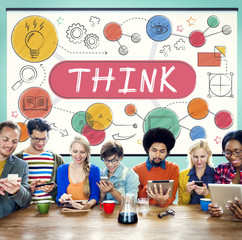 Wall Mural - Think Thinking Planning Strategy Creative Concept