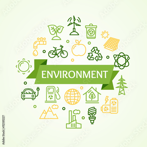 Fotografie, Obraz Ecology Environment Concept Card. Vector