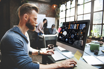 Wall Mural - startup new business launch development concept