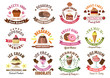 Cakes and ice cream symbols for pastry shop design