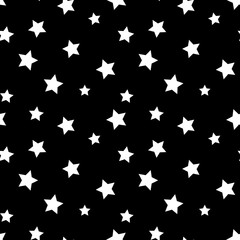 Wall Mural - star seamless pattern. black and white retro background. chaotic elements. abstract geometric shape 