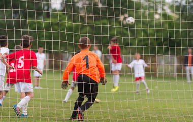 Wall Mural - kids soccer game