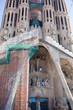 Frontal view of this architecture masterpiece, La Sagrada Familia