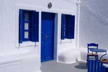 Blue Door And Windows - Greek Island