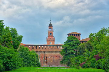 Wall Mural - The  Sforza castle in Milan