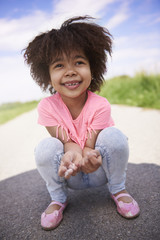 Wall Mural - Cute african girl in summer day