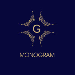 Fototapete - Set of elegant monogram design. Vector illustration.