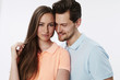 © sanneberg - Pretty couple in white studio