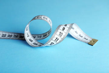 Poster - Measuring tape  on blue background