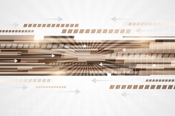 Wall Mural - technological abstract vector line with arrows.