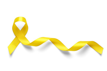 Canvas Print - Yellow awareness ribbon on light background