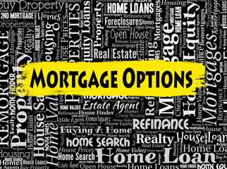 Poster - Mortgage Options Shows Real Estate And Borrow