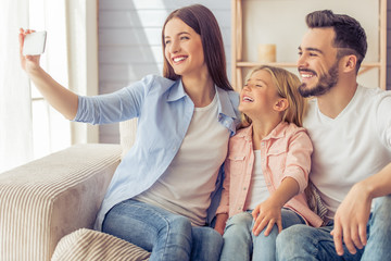 Wall Mural - Happy family at home