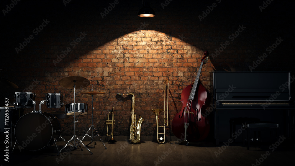 music instruments. 3D Rendering Stock Illustration | Adobe Stock