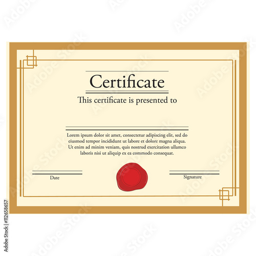 Certificate with wax stamp Stock Vector Adobe Stock