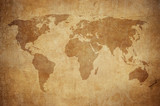 Fototapeta Mapy - grunge map of the world