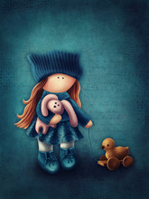 Little Girl With Toys