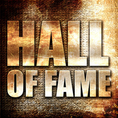 Wall Mural - hall of fame, 3d rendering, metal text on rust background