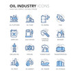 Blue Line Oil Industry Icons
