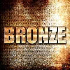 Wall Mural - bronze, 3d rendering, metal text on rust background
