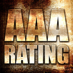 Wall Mural - aaa rating, 3d rendering, metal text on rust background