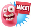 © xtock - 3d Rendering Smile Character Emoticon Expression saying Nice wit